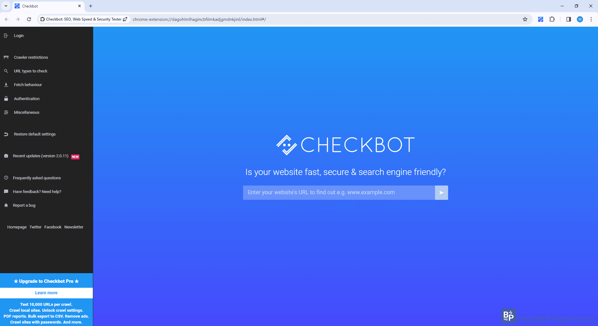 Checkbot veb sajt