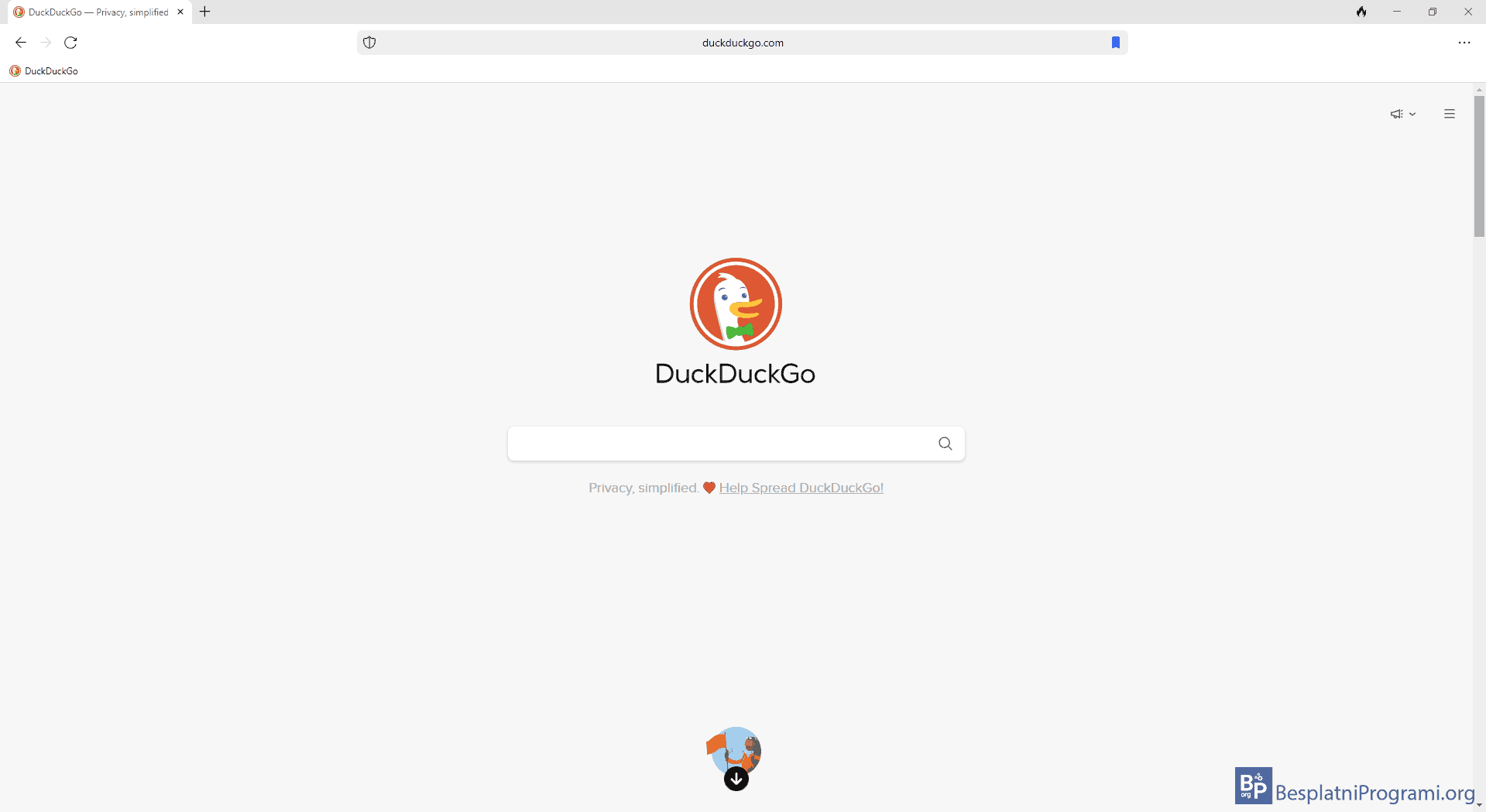 DuckDuckGo Browser meni