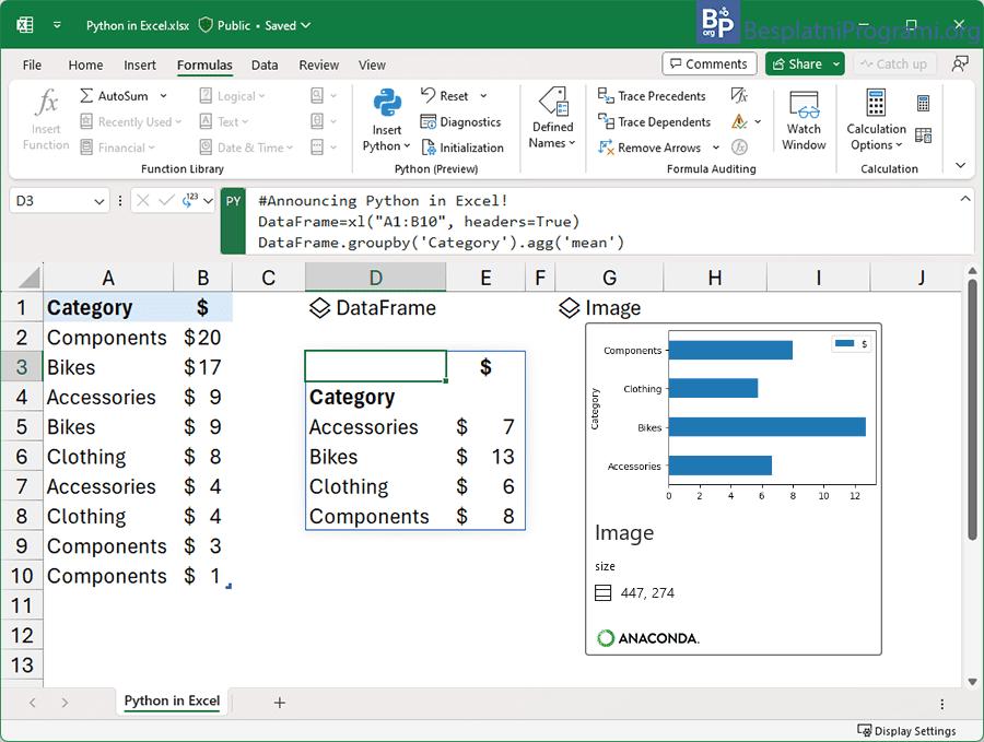 Kako izgleda Python u Excelu