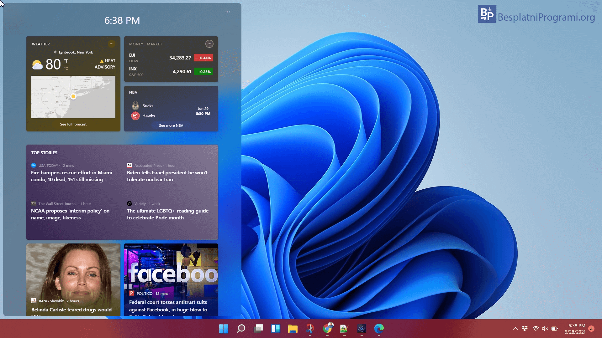 Windows 11 widgets meni