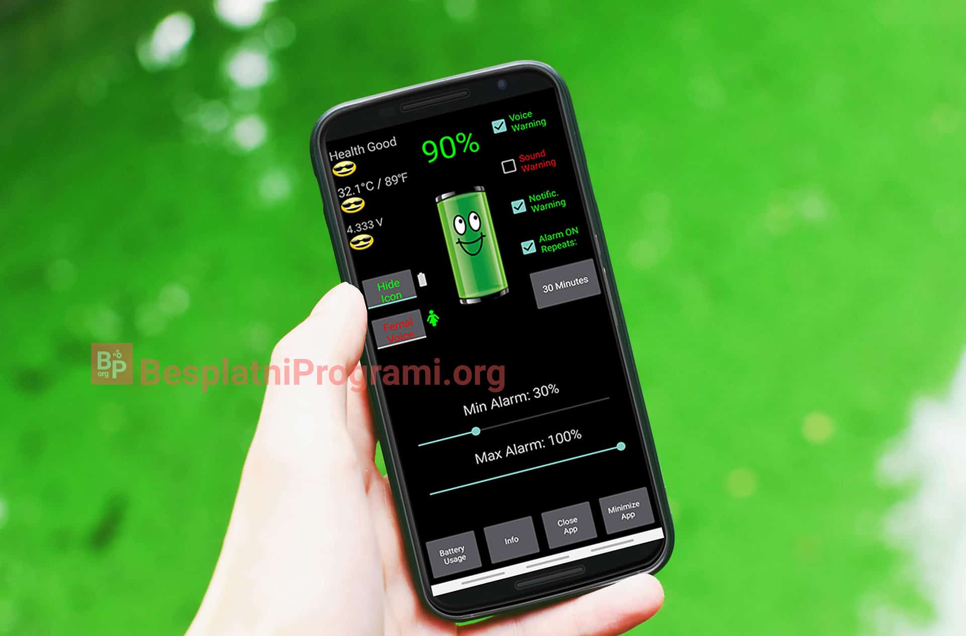 Battery Alarm aplikacija za upozorenja za punu ili praznu bateriju na Android-u