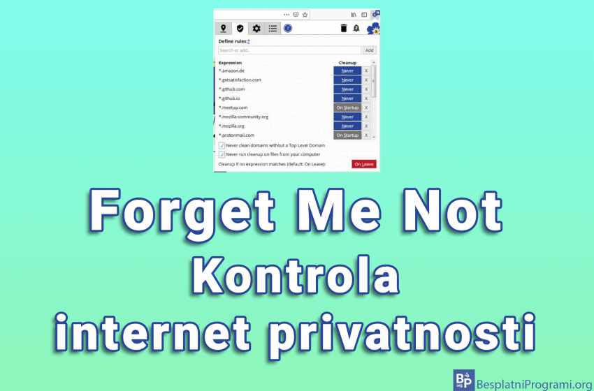 Forget Me Not - kontrola internet privatnosti