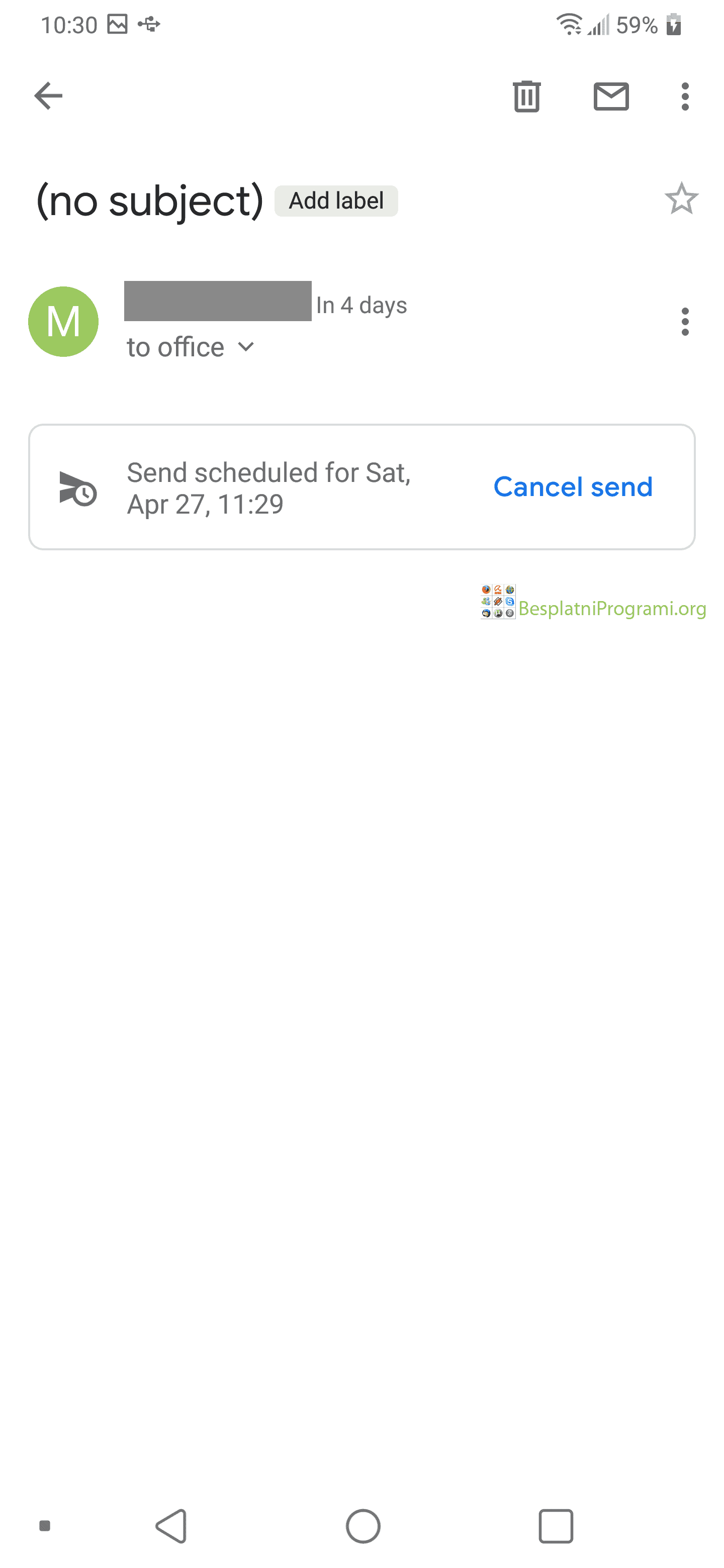 Gmail Android zakaži slanje mejla otkaži