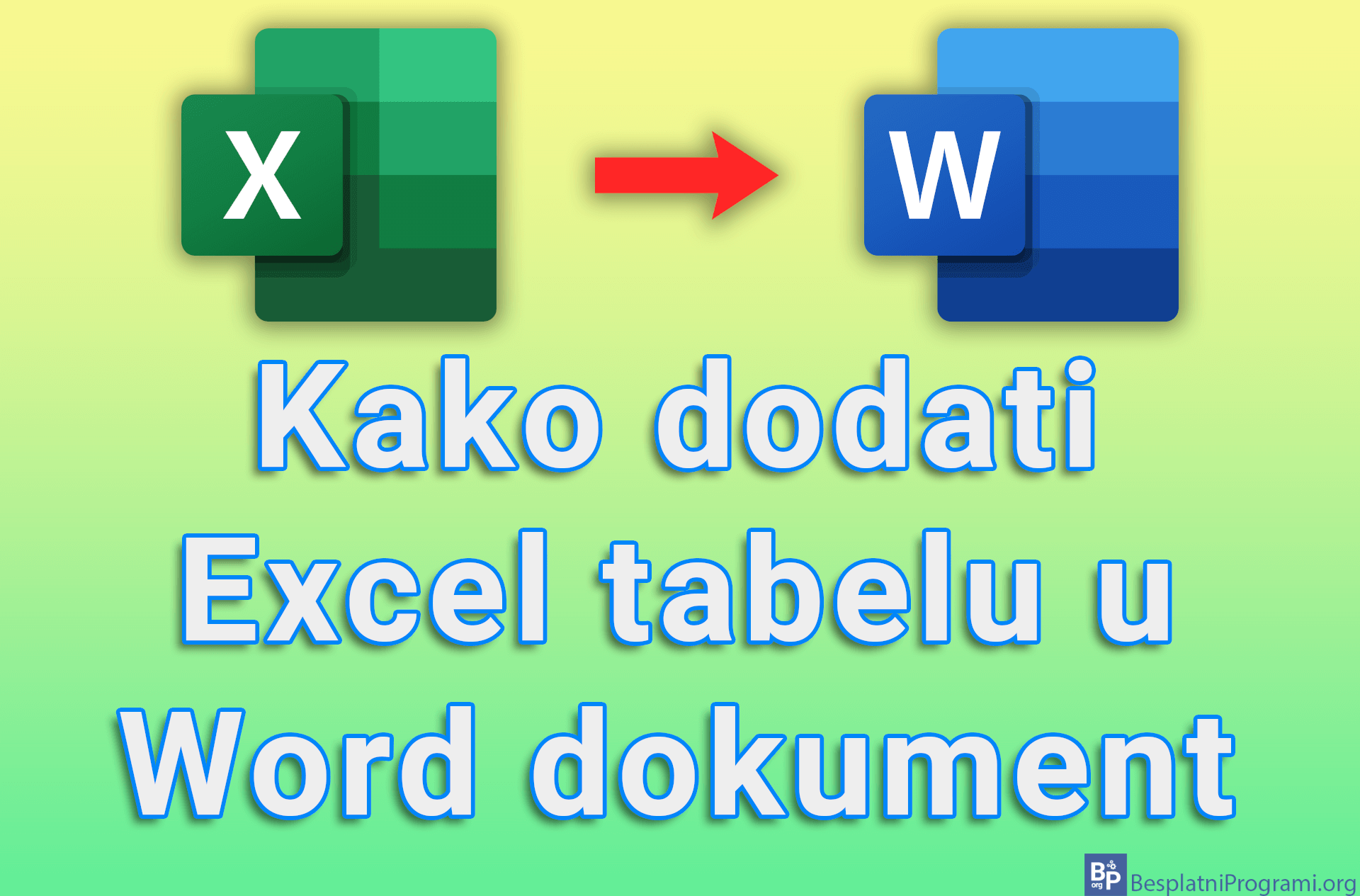 Kako dodati Excel tabelu u Word dokument