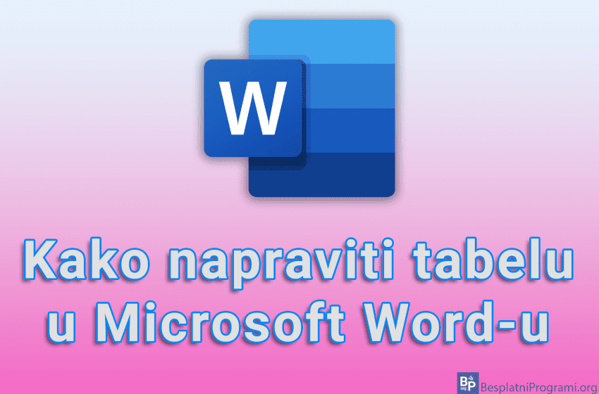  Kako napraviti tabelu u Microsoft Word-u