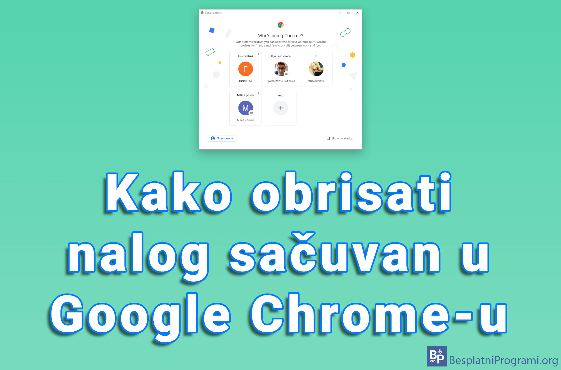 Kako obrisati nalog sačuvan u Google Chrome-u