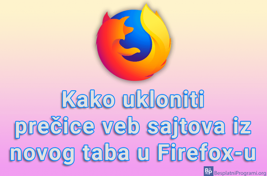  Kako ukloniti prečice veb sajtova iz novog taba u Firefox-u