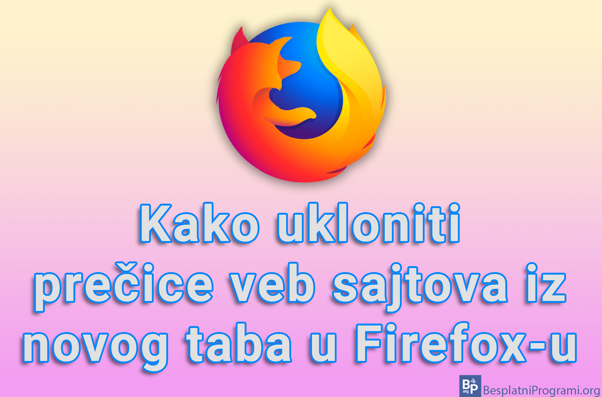 Kako ukloniti prečice veb sajtova iz novog taba u Firefox-u