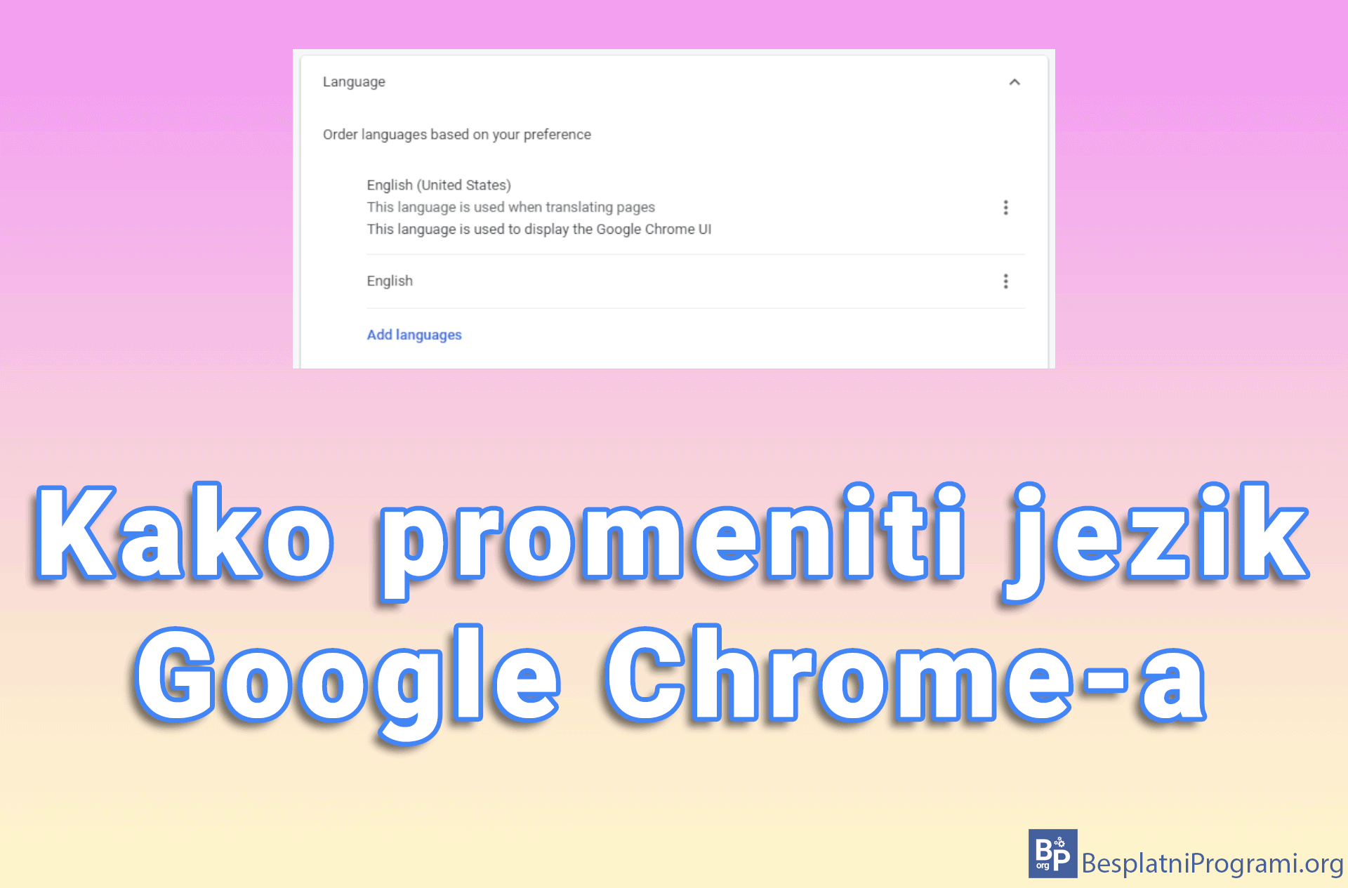 Kako promeniti jezik Google Chrome-a