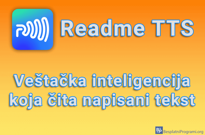 Readme TTS - Veštačka inteligencija koja čita napisani tekst