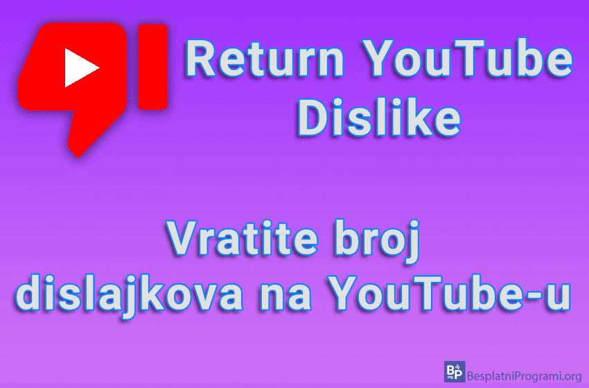 Return YouTube Dislike - Vratite broj dislajkova na YouTube-u