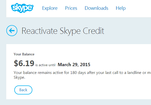 Skype neiskorisceni kredit
