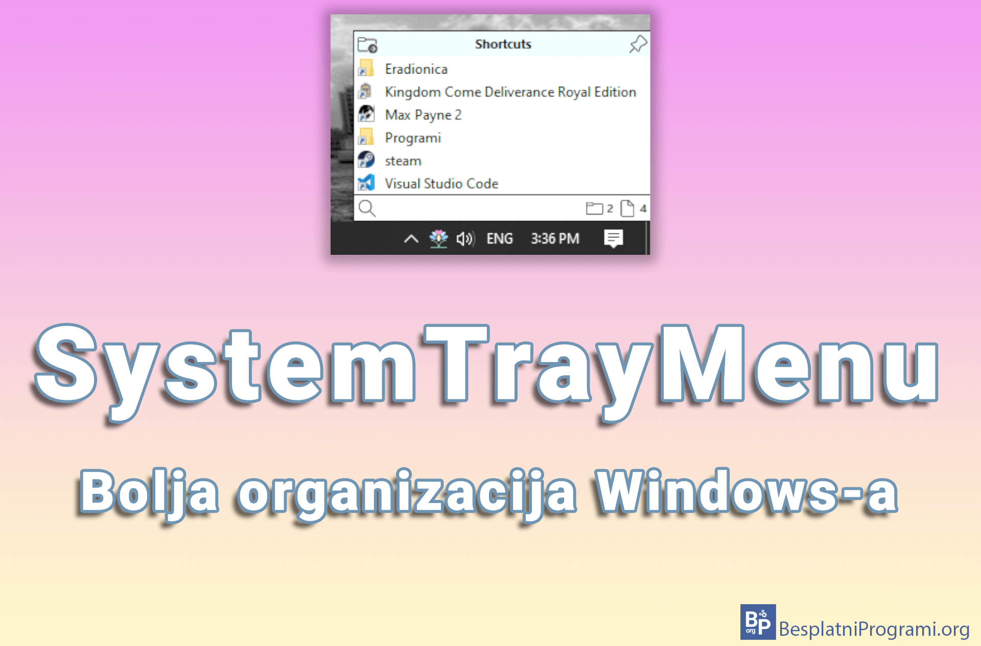 SystemTrayMenu – bolja organizacija Windows-a