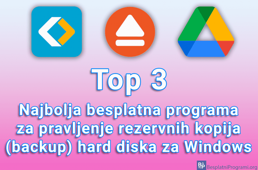  Top 3 najbolja besplatna programa za pravljenje rezervnih kopija (backup) hard diska za Windows