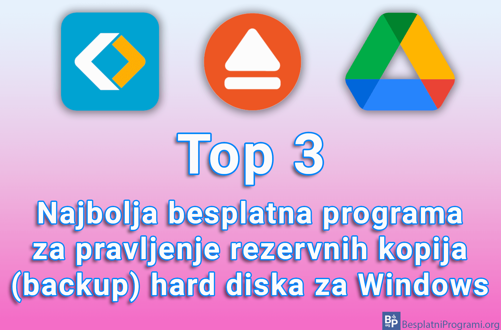 Top 3 najbolja besplatna programa za pravljenje rezervnih kopija (backup) hard diska za Windows
