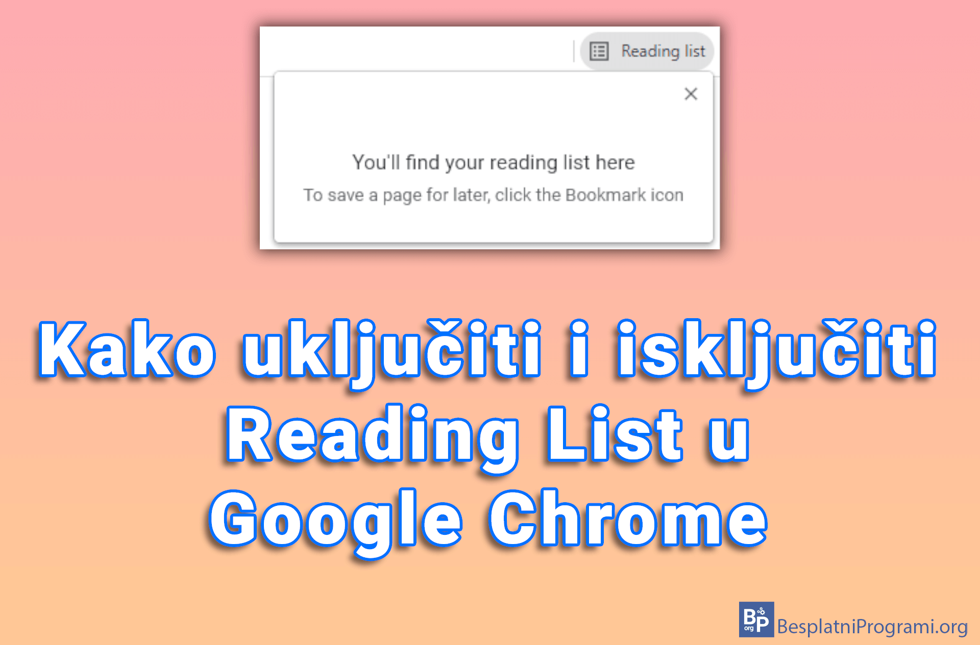 Kako uključiti i isključiti Reading List u Google Chrome-u