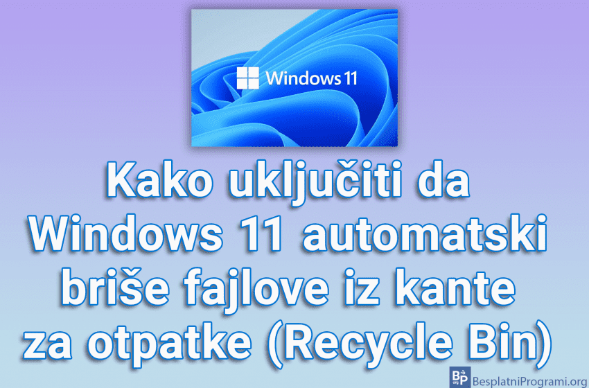 Kako uključiti da Windows 11 automatski briše fajlove iz kante za otpatke (Recycle Bin)